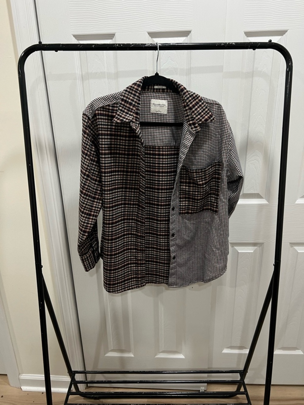 Abercrombie & Fitch Brown and Black Two-Tone Check Button-Down Shirt